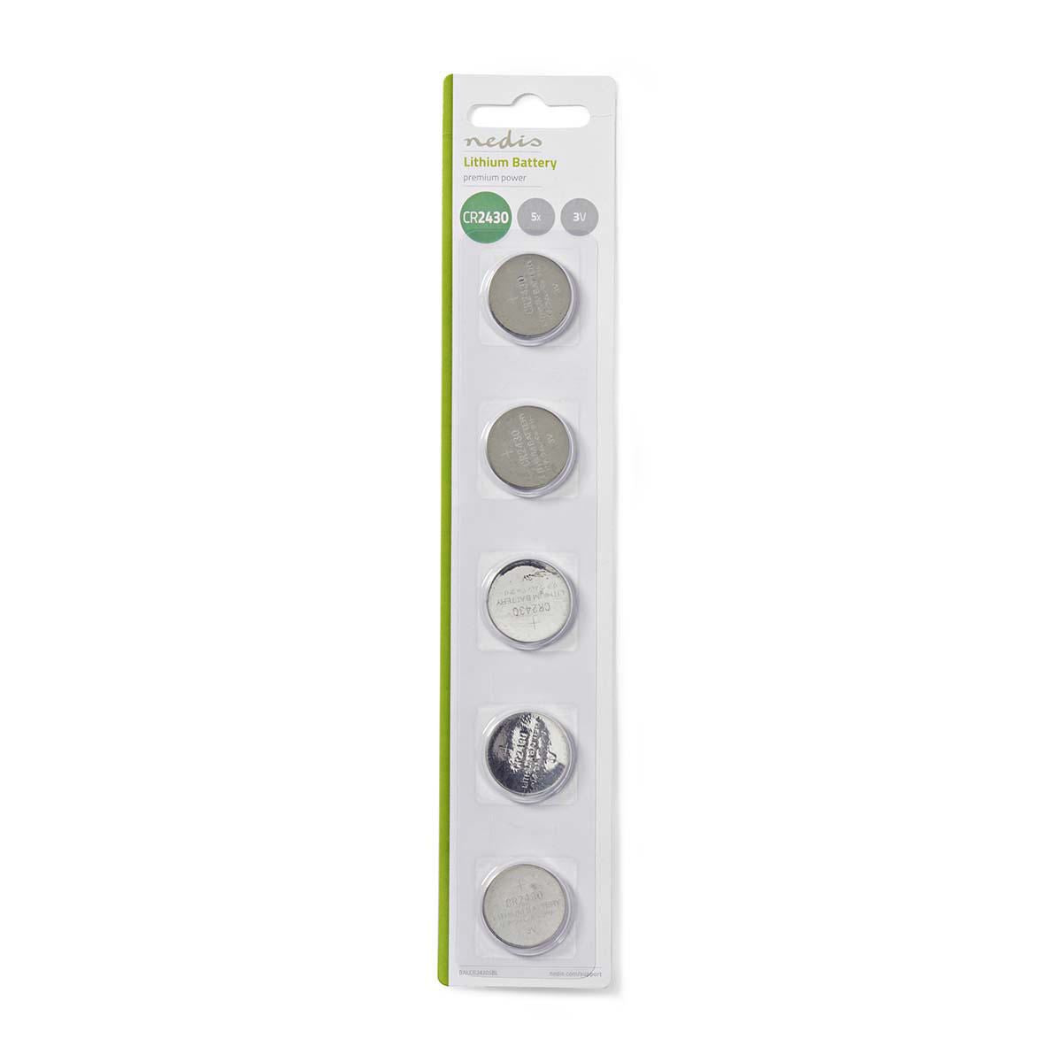 Nedis Lithium Button Cell Battery CR2430 3V 5 pieces Blister BALCR24305BL