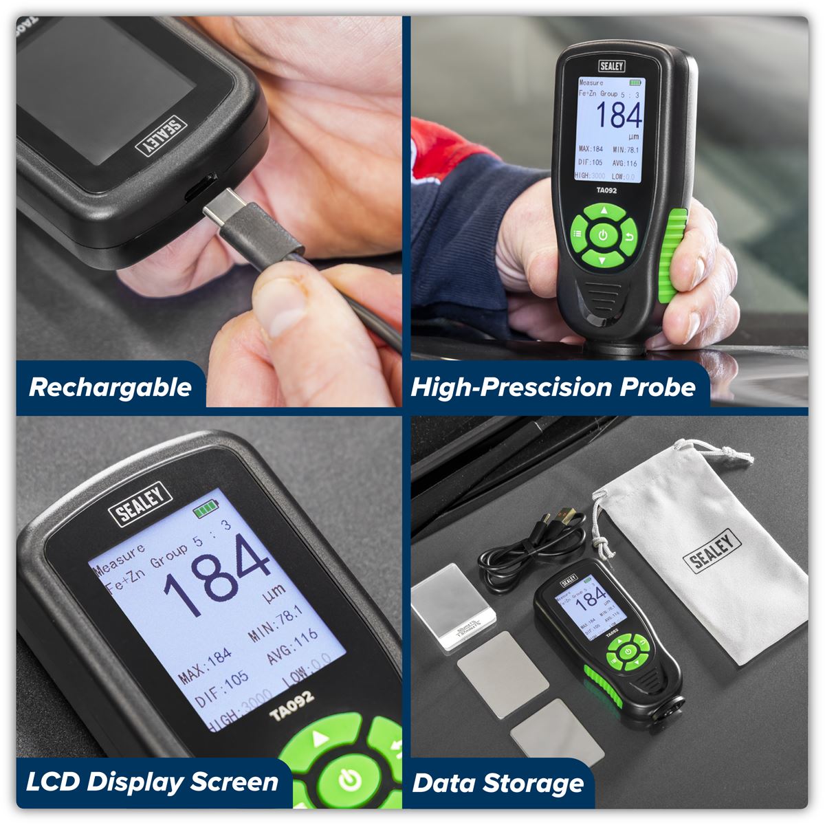 Sealey Rechargeable Paint Thickness Gauge TA092