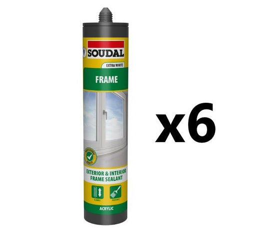 Soudal 6x Frame Sealant - Extra WHITE (290ml)