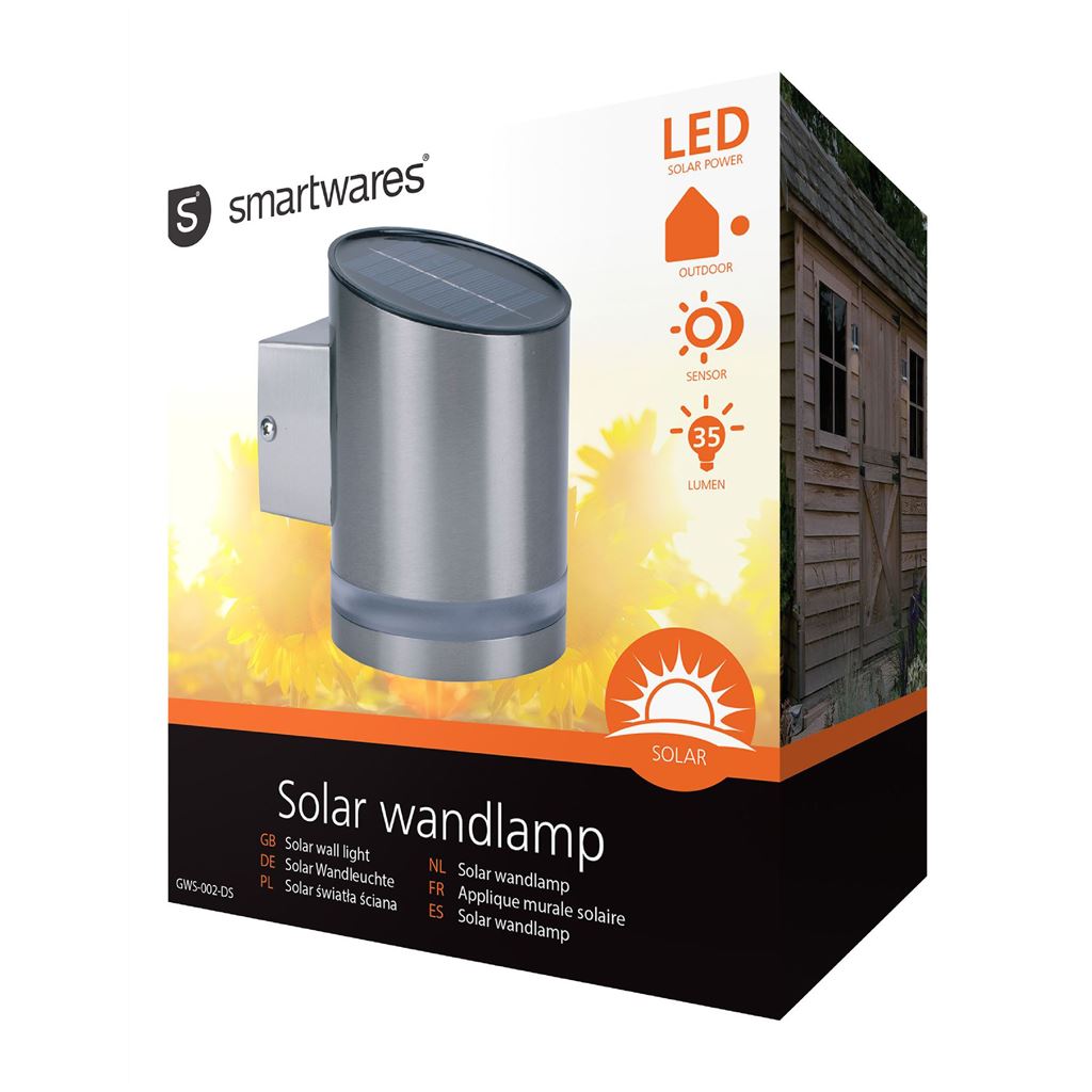 Ranex Solar Wall Light LED Silver 1002291 Solar Light - RA-1002291