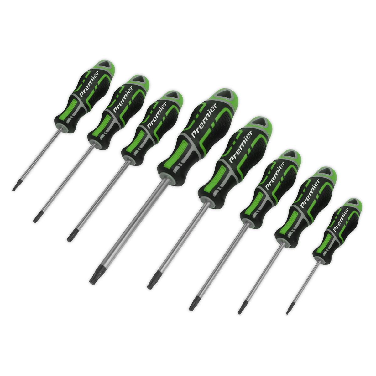 Sealey Screwdriver Set 8pc Security TRX-Star* GripMAX Hi-Vis Green AK4323HV