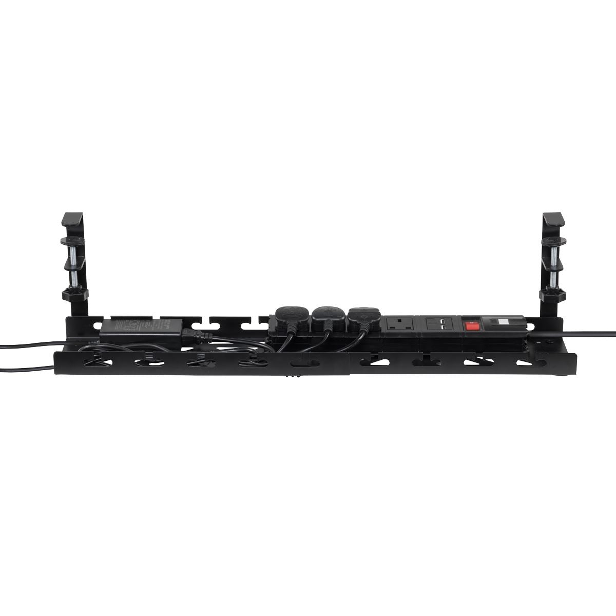 Dellonda Extendable Cable Management Tray 435/730 x 130 x 190 - Black DH276