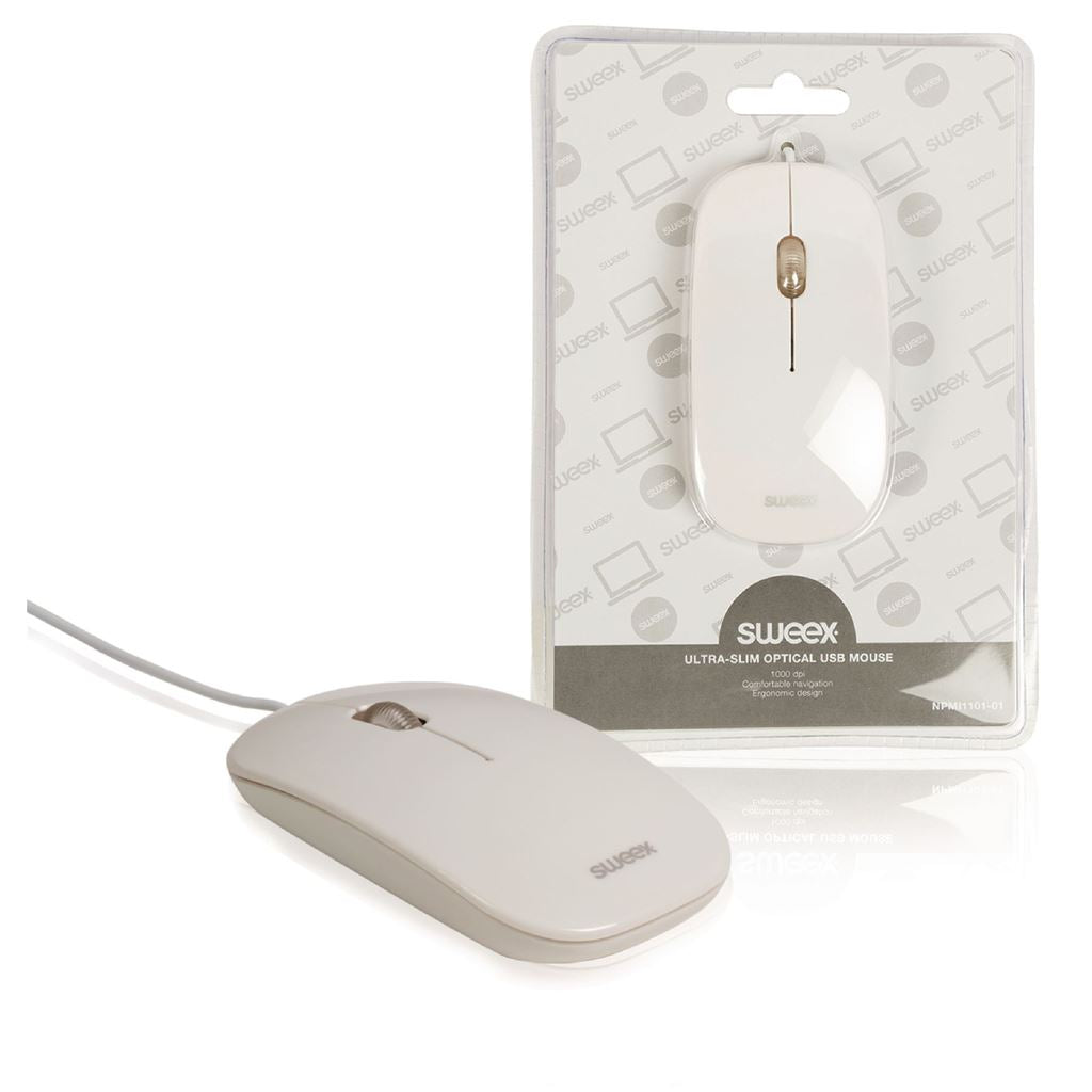 Sweex Wired Mouse Desktop 3-Button White NPMI1101-01 - MSWD200WT