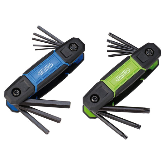 Draper TX-STAR and Metric Folding Hex Key Set (16 Piece)