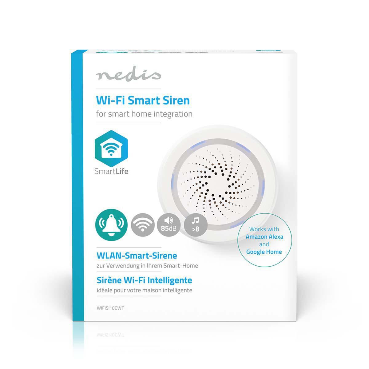Nedis WiFi Smart Siren Alarm or Chime 85 dB WIFISI10CWT