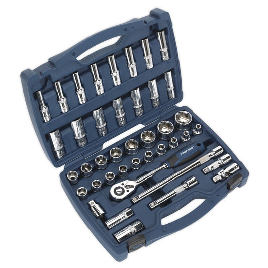 Sealey Socket Set 41pc 1/2"Sq Drive WallDrive Metric AK8993