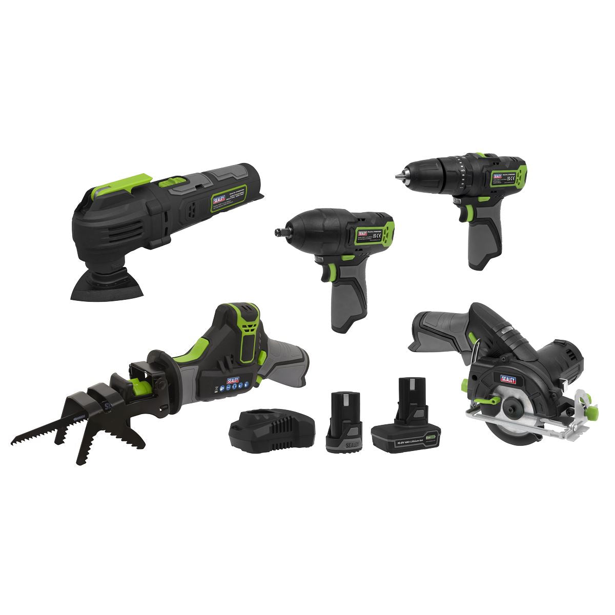 Sealey 5 x 10.8V SV10.8 Series Cordless Combo Kit - 2 Batteries CP108VCOMBO8