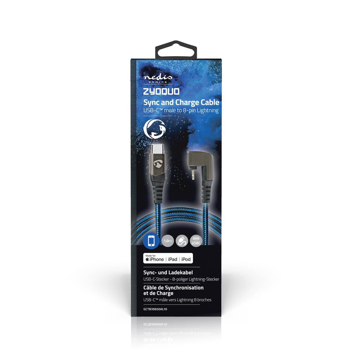 Nedis USB Cable USB 2.0 Apple Lightning 8-Pin USB Type-C Male 480 Mbps 60W 1m - GCTB39650AL10