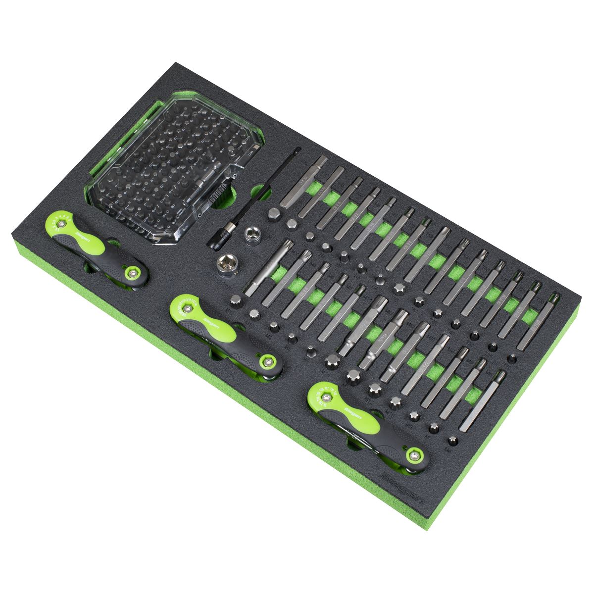 Sealey Siegen Tool Tray with Specialised Bits & Folding Hex Keys 170pc S01275