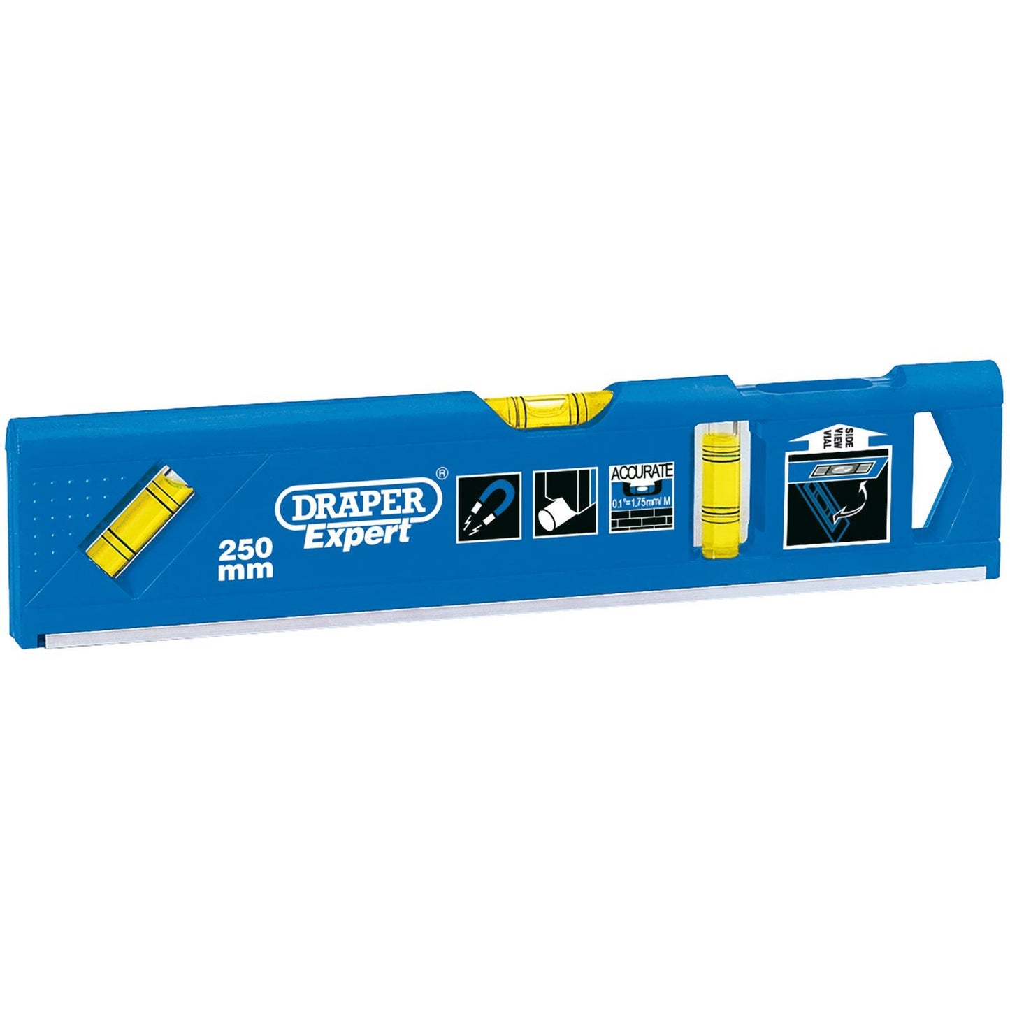 Draper 69554 D929 Expert 250mm Plumb Site Dual View Torpedo Level with Magnetic