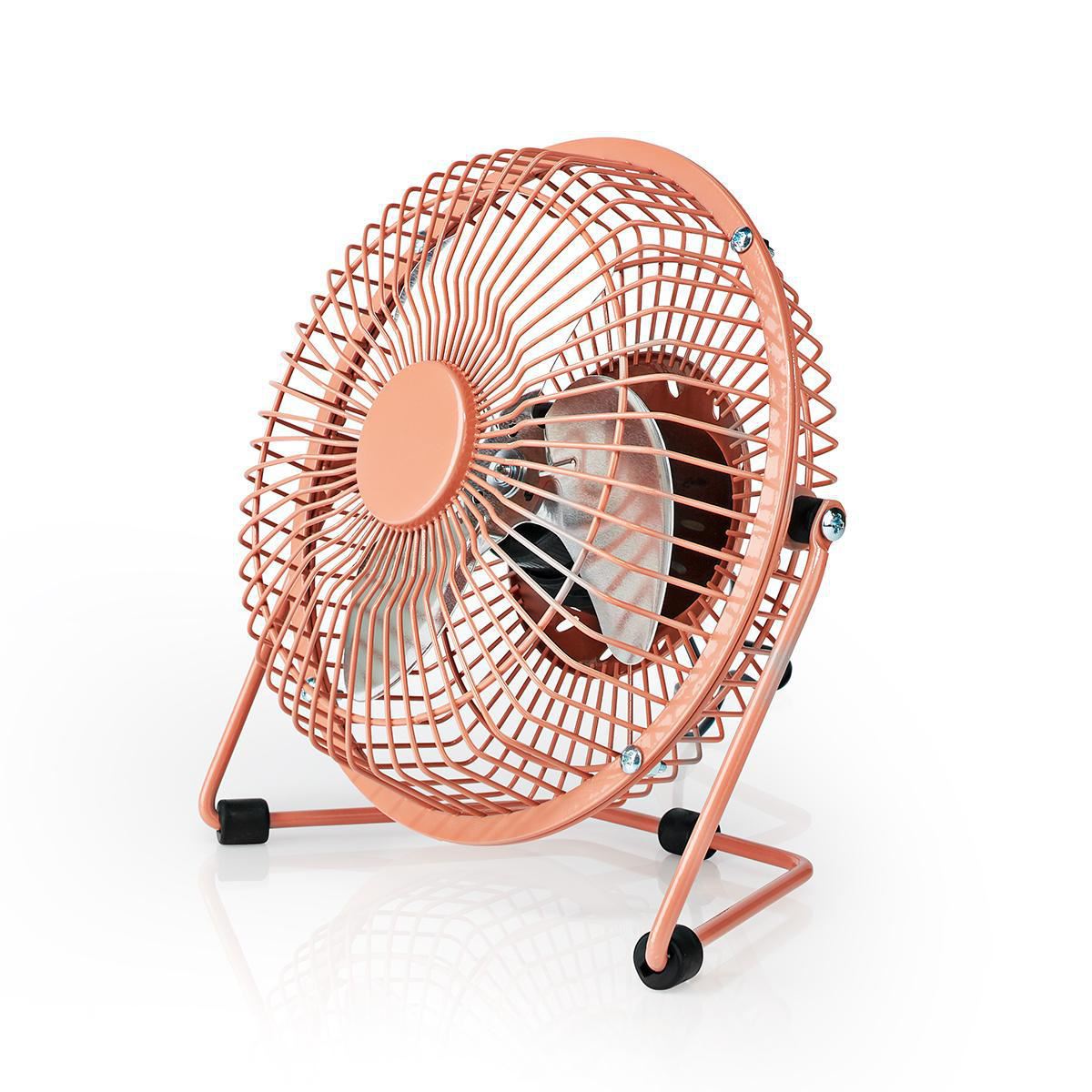 Nedis Metal Mini Fan 15cm Diameter USB Powered Vintage Pink - FNDK1PK15