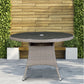 Dellonda Chester Rattan Wicker Outdoor Dining Table w/Tempered Glass Top, Brown