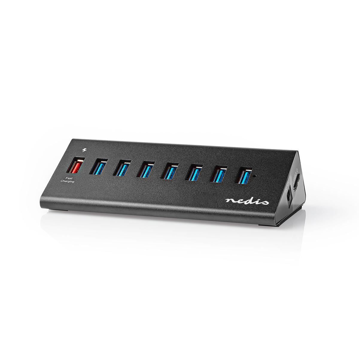 Nedis USB Hub 8-Port USB 3.0 Powered QC3.0 5 Gbps - UHUBUP3810BK