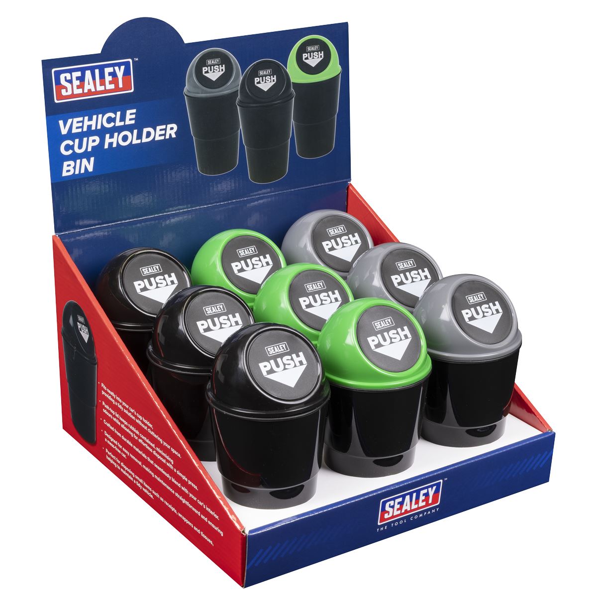 Sealey Vehicle Cup Holder Bin � Display Box of 9 VS09