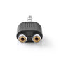 Nedis Stereo Audio Adapter 6.35mm Male to 2x RCA Female 10 pieces Black