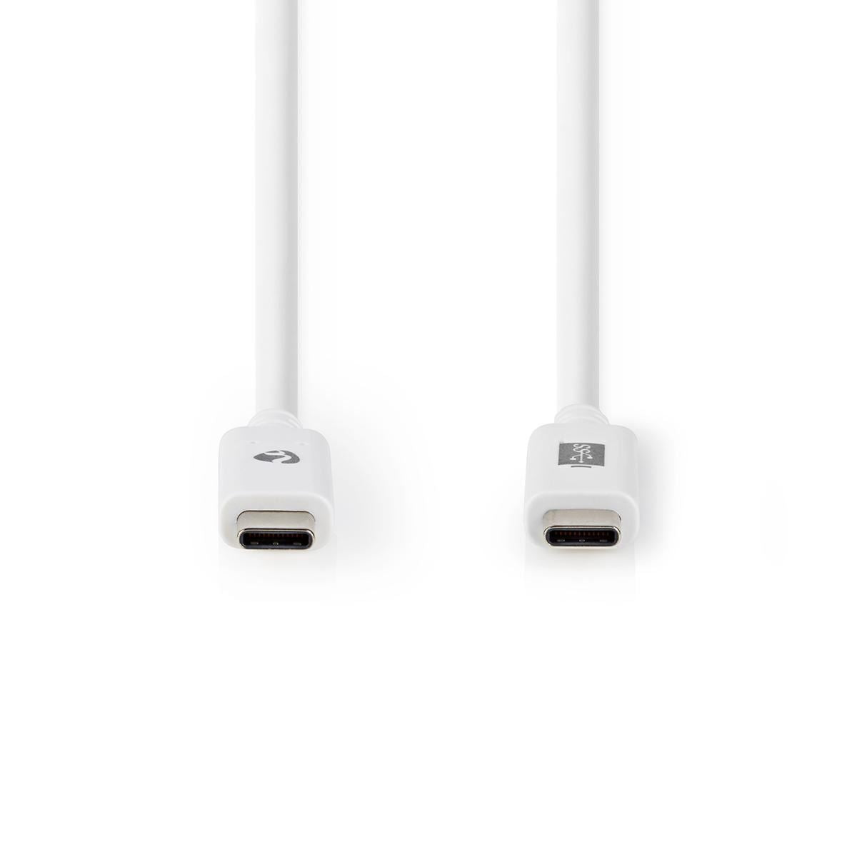 Nedis USB 3.1 Cable (Gen2) USB-C Male to USB-C Male 1m White - CCGW64750WT10