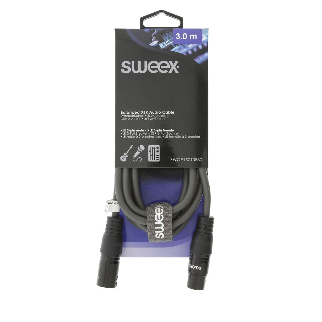 Sweex XLR Stereo Cable XLR 3-Pin Male to XLR 3-Pin Female 3m Dark Grey - COTH15010GY30