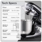 Baridi 1500W Stand Mixer with Accessories 6L - Black DH173
