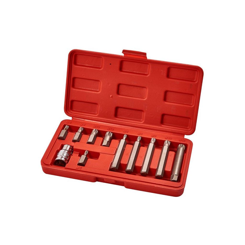 Amtech 11 Piece Spline Bit Sockets 1/2" Drive Adaptor 30mm/75mm M5 M6 M8 M10 M12 - I8450