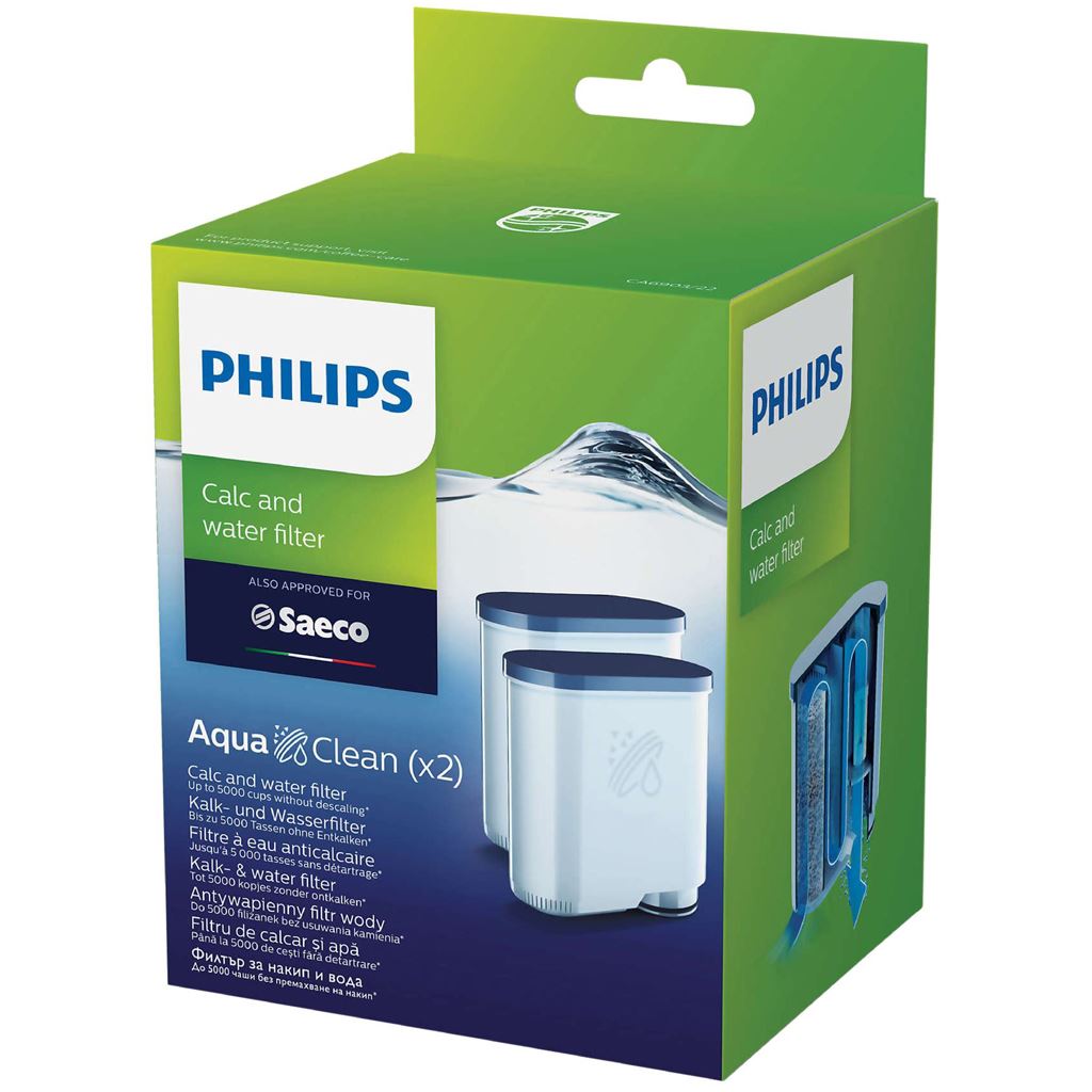 Genuine Philips 2x Water Filter Cartridge Saeco Espresso Machine CA6903/22