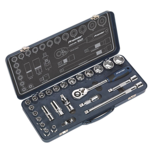 Sealey Socket Set 26pc 1/2"Sq Drive Lock-On 6pt Metric AK27482