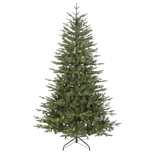 Dellonda Pre-Lit 7ft Hinged Christmas Tree with Warm White LED Lights & PE/PVC Tips - DH82 DH82