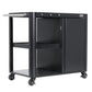 Dellonda BBQ/Plancha Workstation Trolley/Cupboard/Extension Table/Utensil Hooks