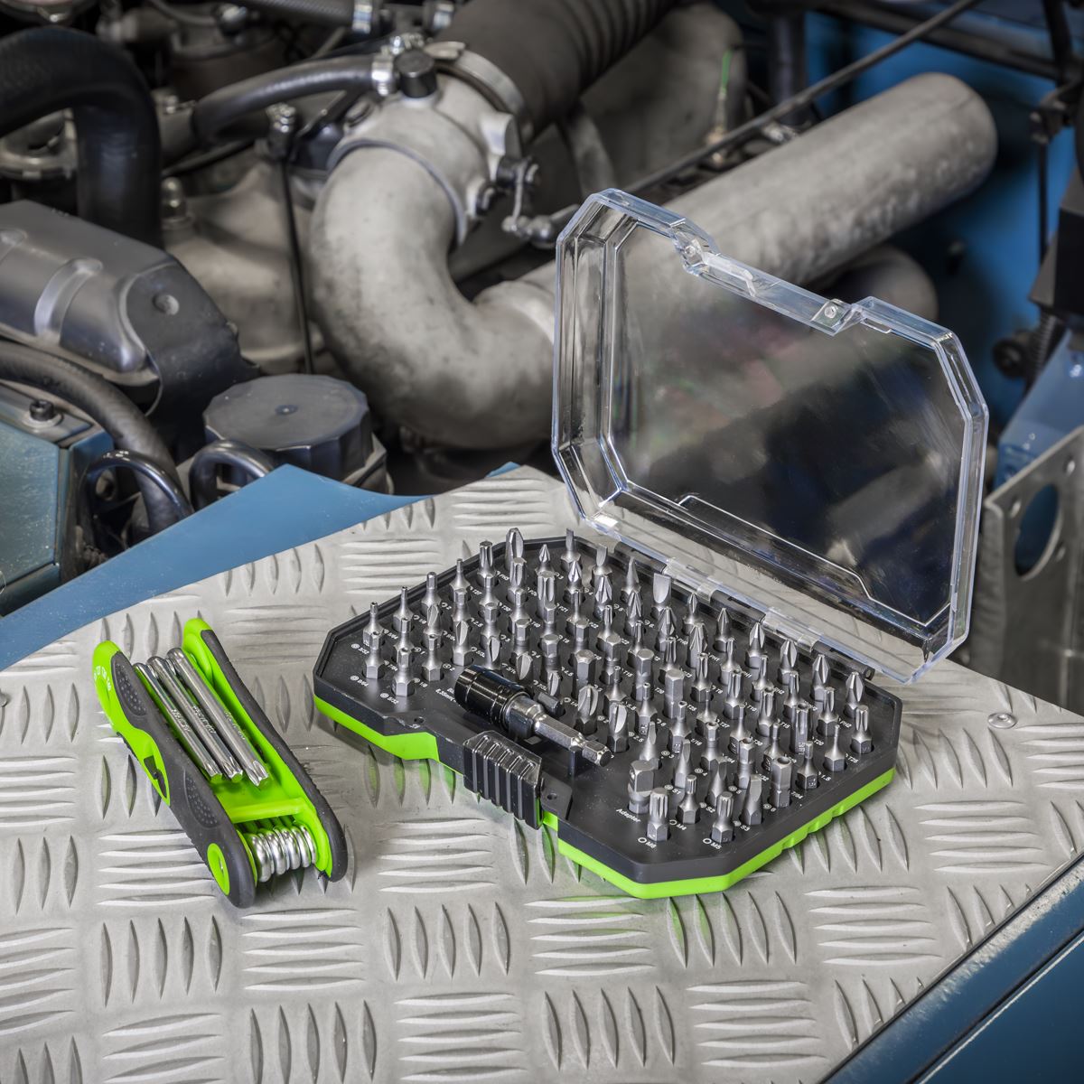 Sealey Siegen Tool Tray with Specialised Bits & Folding Hex Keys 170pc S01275