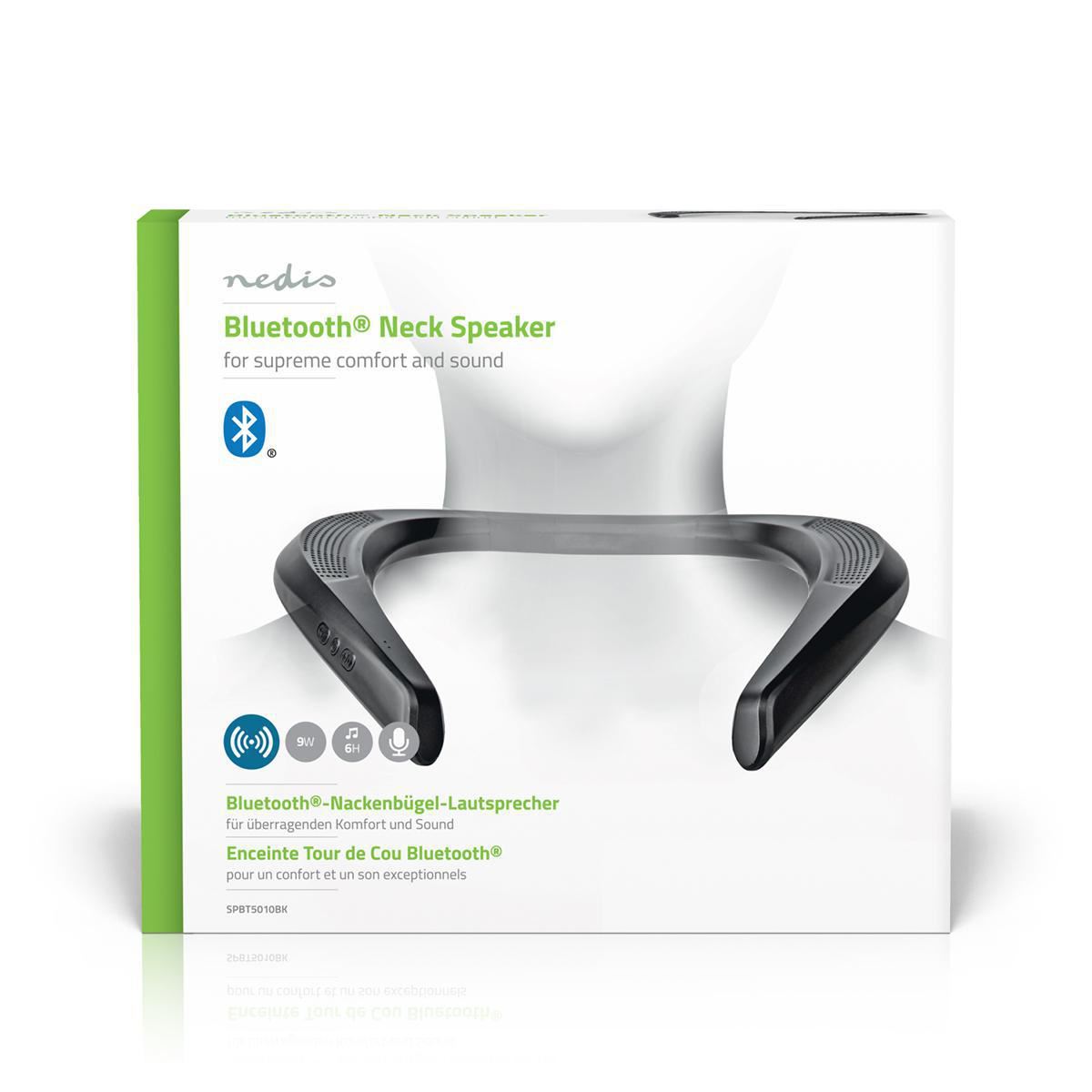 Nedis Bluetooth Speaker Battery up to 6 Hours Neck Design 9W Stereo & Microphone - SPBT5010BK