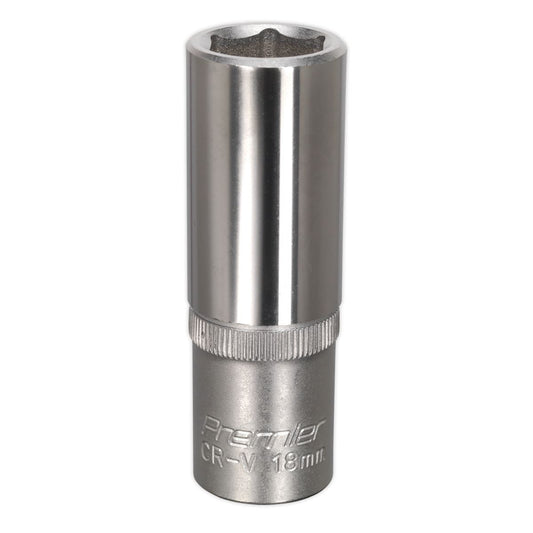 Sealey WallDrive Socket 18mm Deep 1/2"Sq Drive S1218D