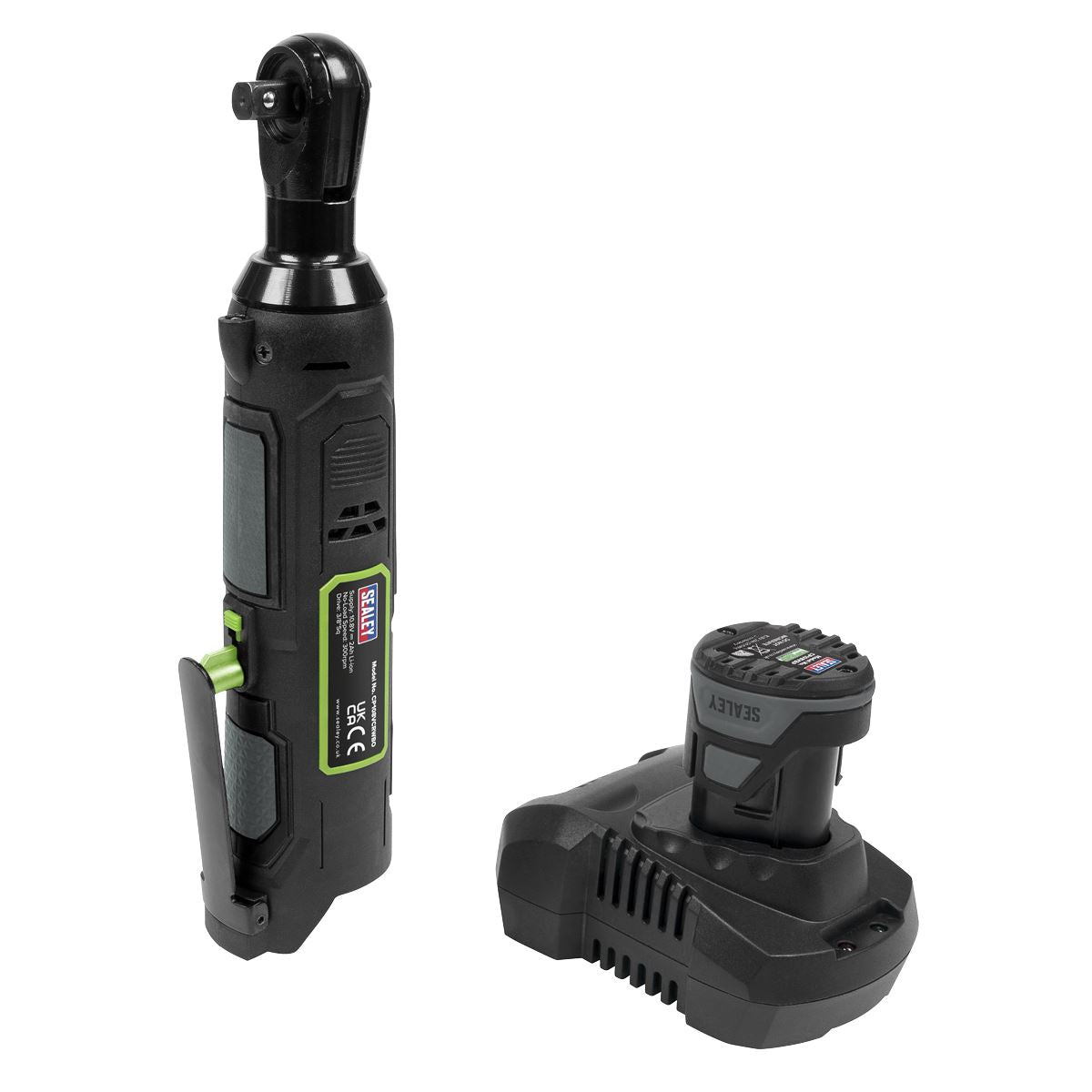 Sealey SV10.8 Series 3/8"Sq Drive Cordless Ratchet Wrench Kit 2Ah Euro Plug