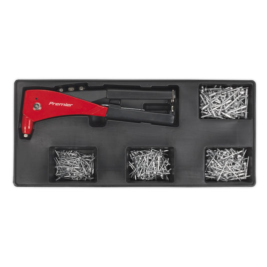 Sealey Tool Tray with Riveter & 400 Assorted Rivet Set TBT15
