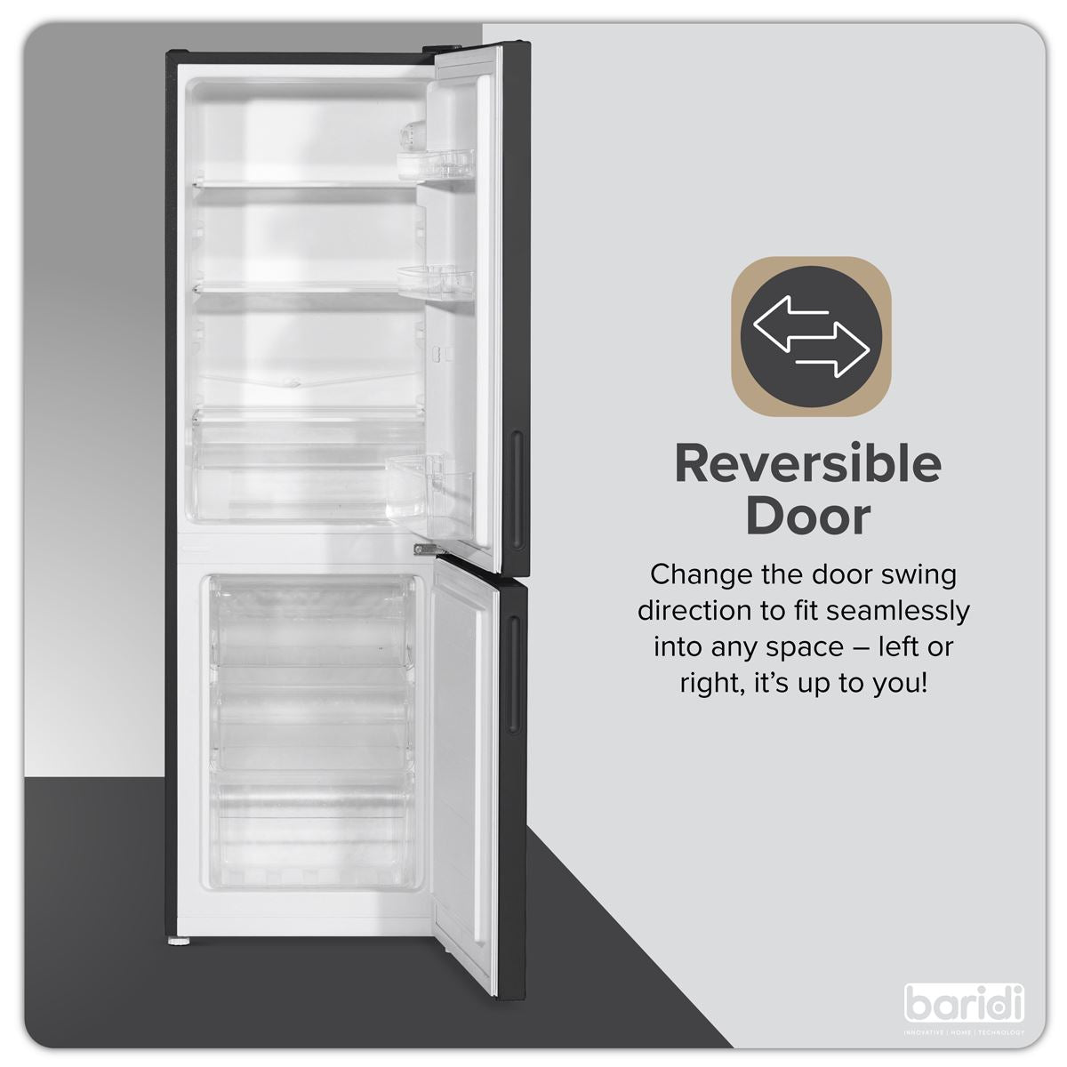 Baridi 47cm 70/30 Fridge Freezer, 157L Capacity Low Frost DH253
