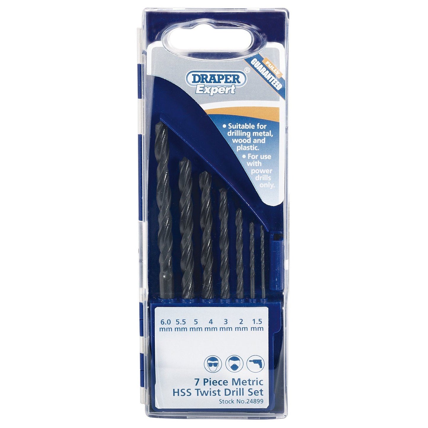 Draper 24899 7 Piece Metric Drill Set for drilling metal, wood and plastics