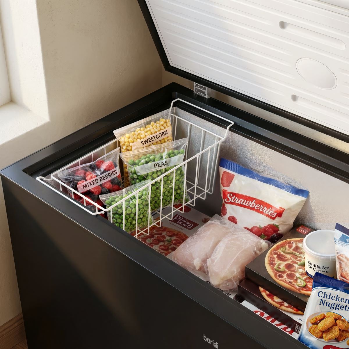 Baridi Freestanding Chest Freezer 299L Capacity - Black DH261