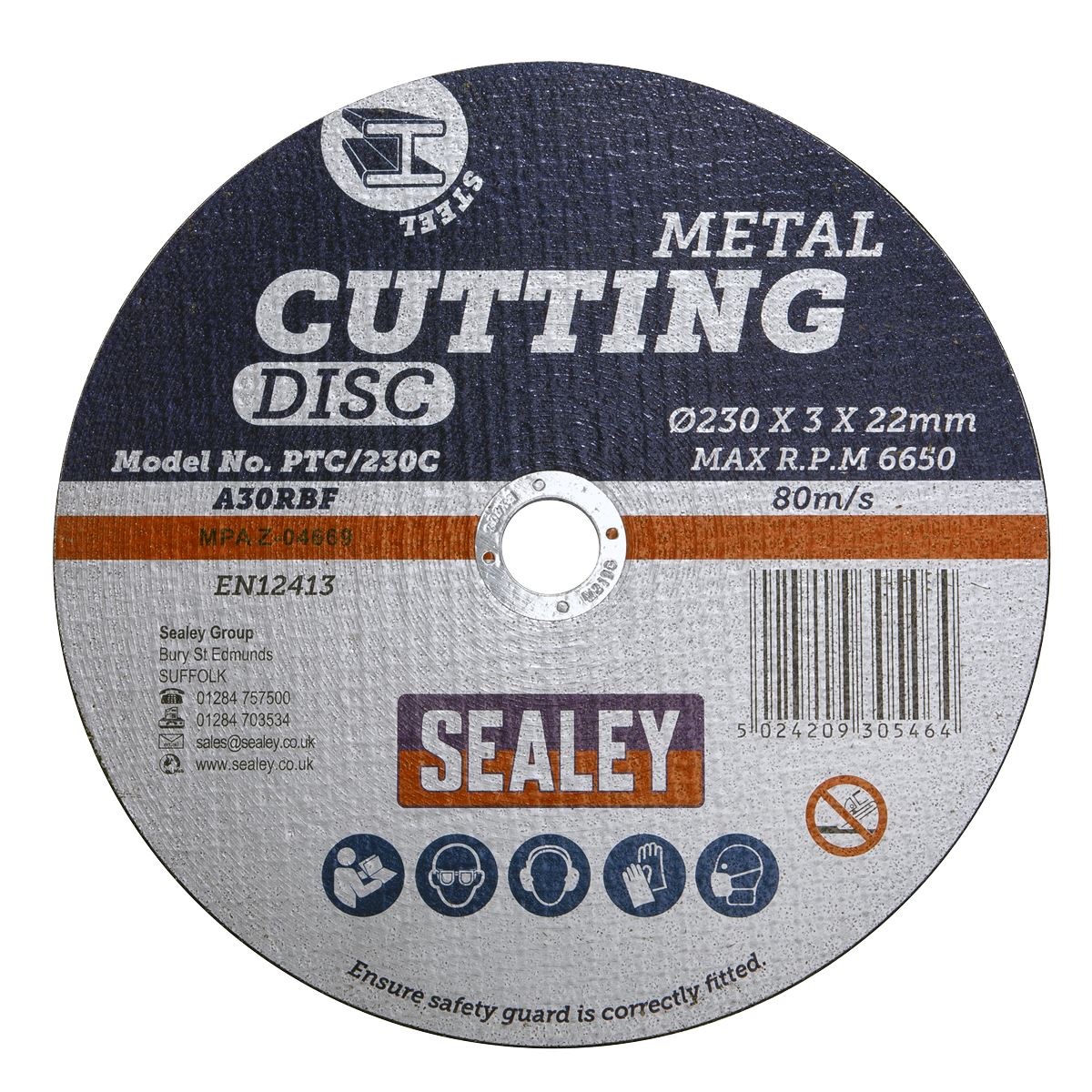 Sealey Cutting Disc 230 x 3mm 22mm Bore PTC/230C