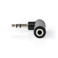 Stereo Audio Adapter 3.5mm Male to 3.5mm Female 90° Angled 3-Pole 10 Pcs Black