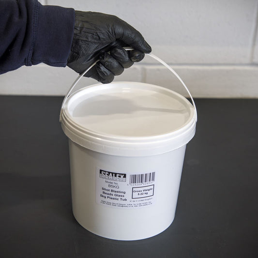 Sealey Shot Blasting Beads Glass 5kg Plastic Tub B5KG