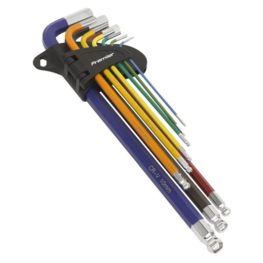 Sealey Premier Extra-Long Ball-End Hex Key Set 9pc AK7191B