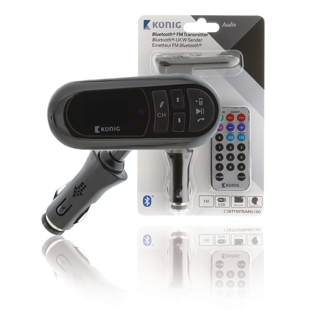 Konig Bluetooth 12V FM transmitter with microphone - CATR100BK