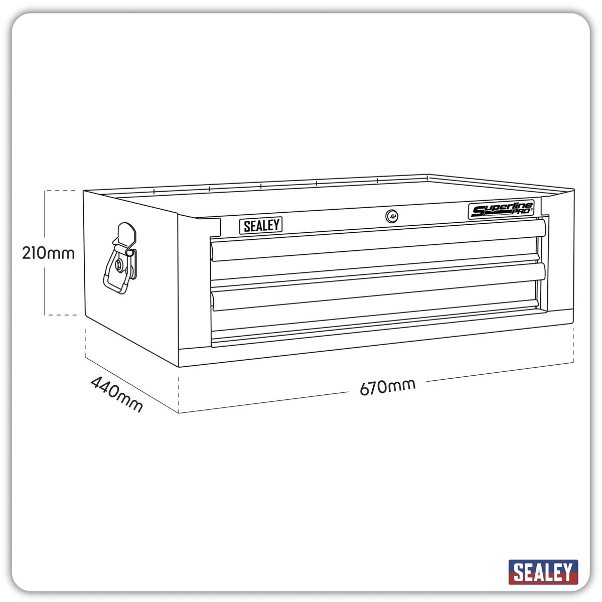 Sealey Superline Pro Mid-Box Tool Chest 2 Drawer - Khaki AP26029TK