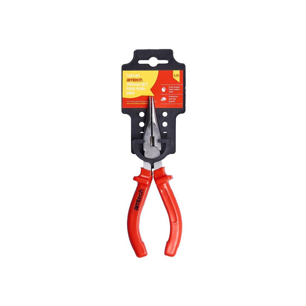 Amtech 6" Superior Long Nose Plier Jewellery Craft Beading Tool Coated Handles - B0330A