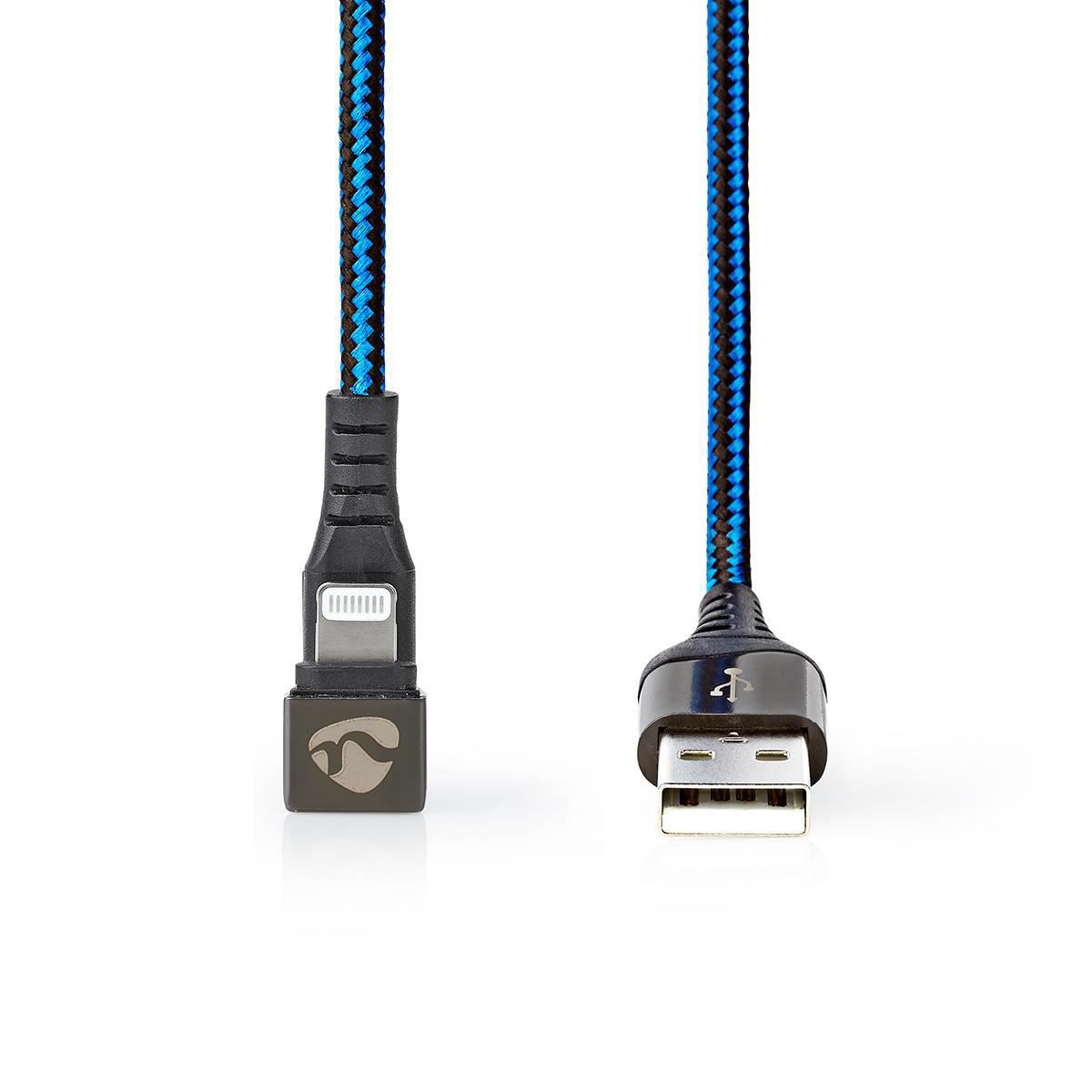 Nedis Gaming USB-A 2.0 to Apple Lightning 8-Pin 480Mbps 12W Blue & Black 1m - GCTB39300AL10