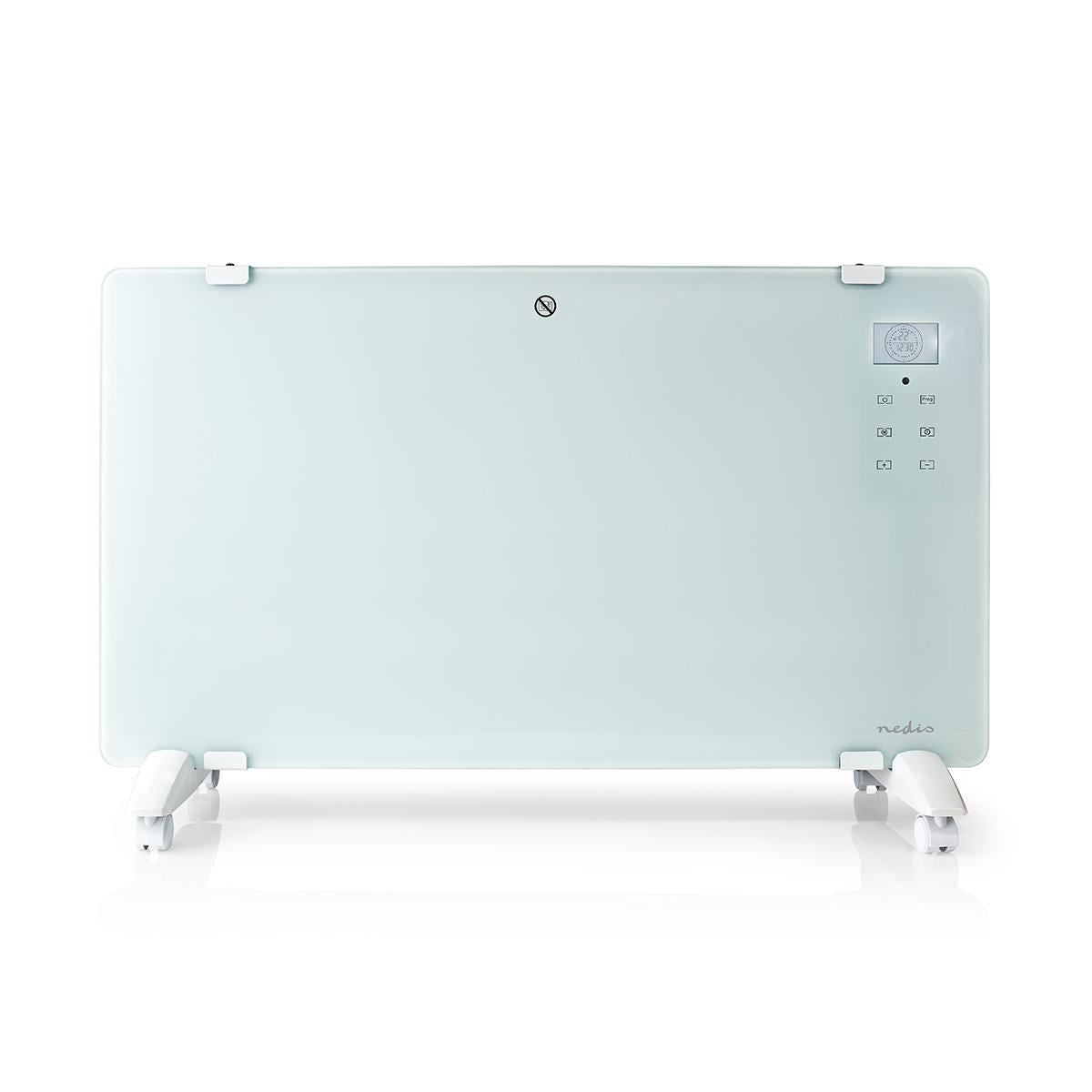 Nedis Wi-Fi Smart Convection Heater Thermostat Glass Front Panel 2000W White - WIFIHTPL20FWT