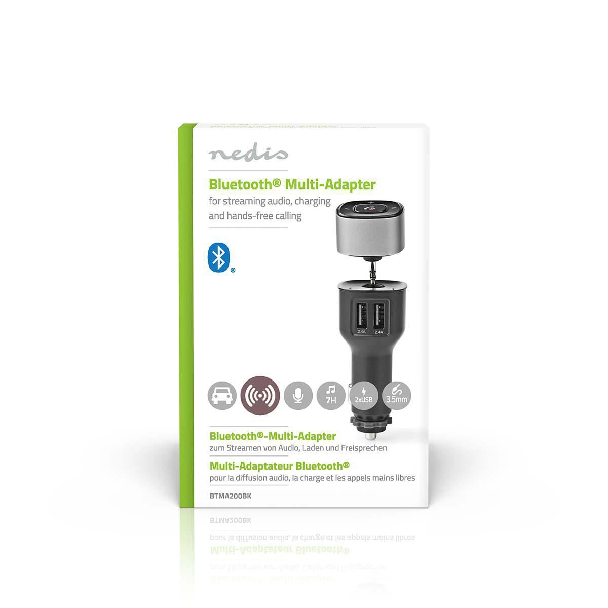 Nedis Bluetooth Car Multi Adapter for Streaming audio, Charging and Hands Free