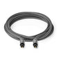 Nedis 2m Digital Audio Cable TosLink Male to TosLink Male Gun Metal Grey Braided - CATB25000GY20