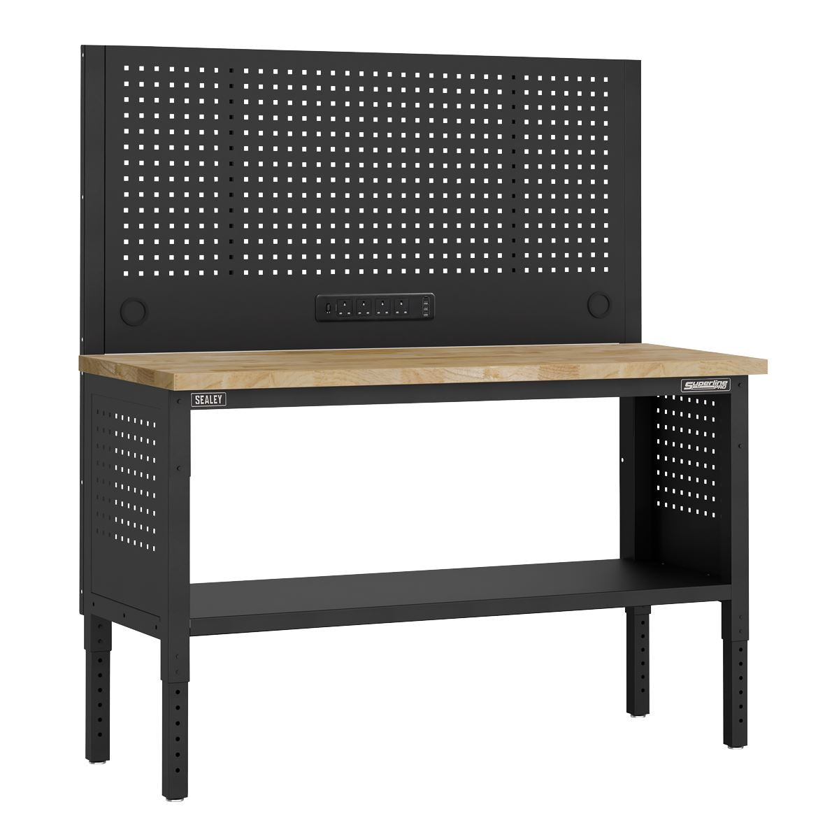 Sealey Superline Pro Modular Workbench Pegboard Back Panel Wooden Worktop 1525mm