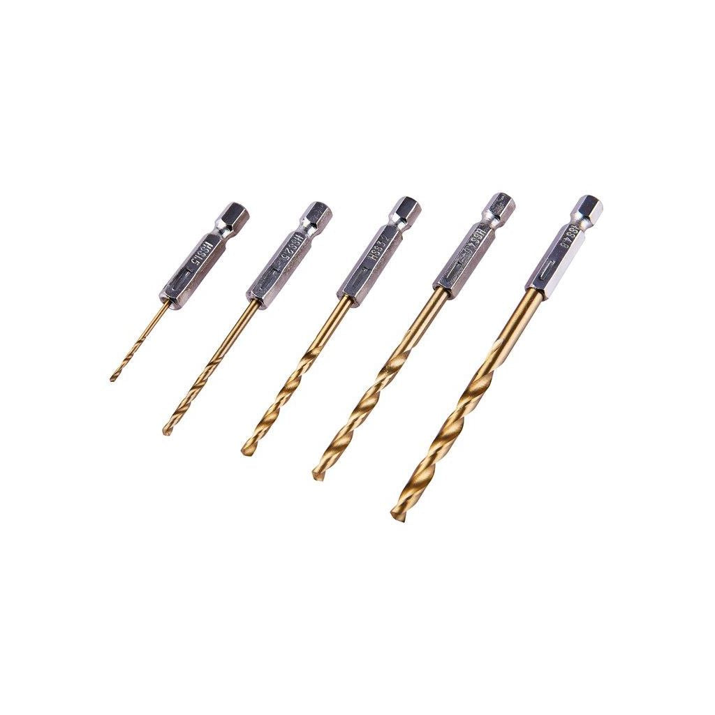 Amtech 5x Hss High Speed Steel Drill Bit Set 1/4" Hex Shank Titanium 1.5/1.8mm - F1110