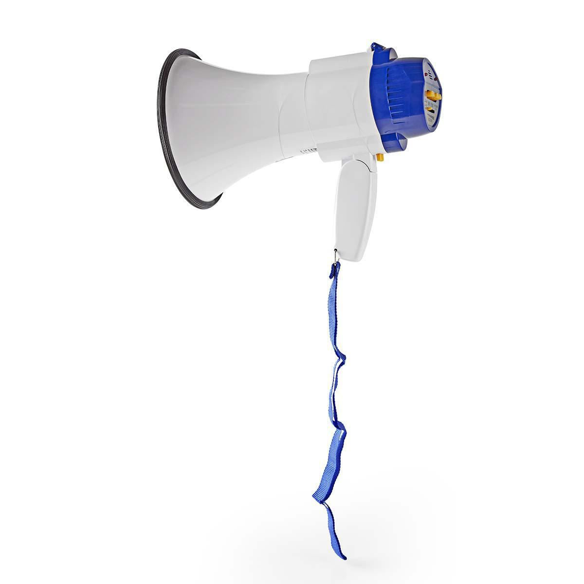 Nedis Megaphone 10W 250m Range Built-in Microphone White/Blue MEPH150WT