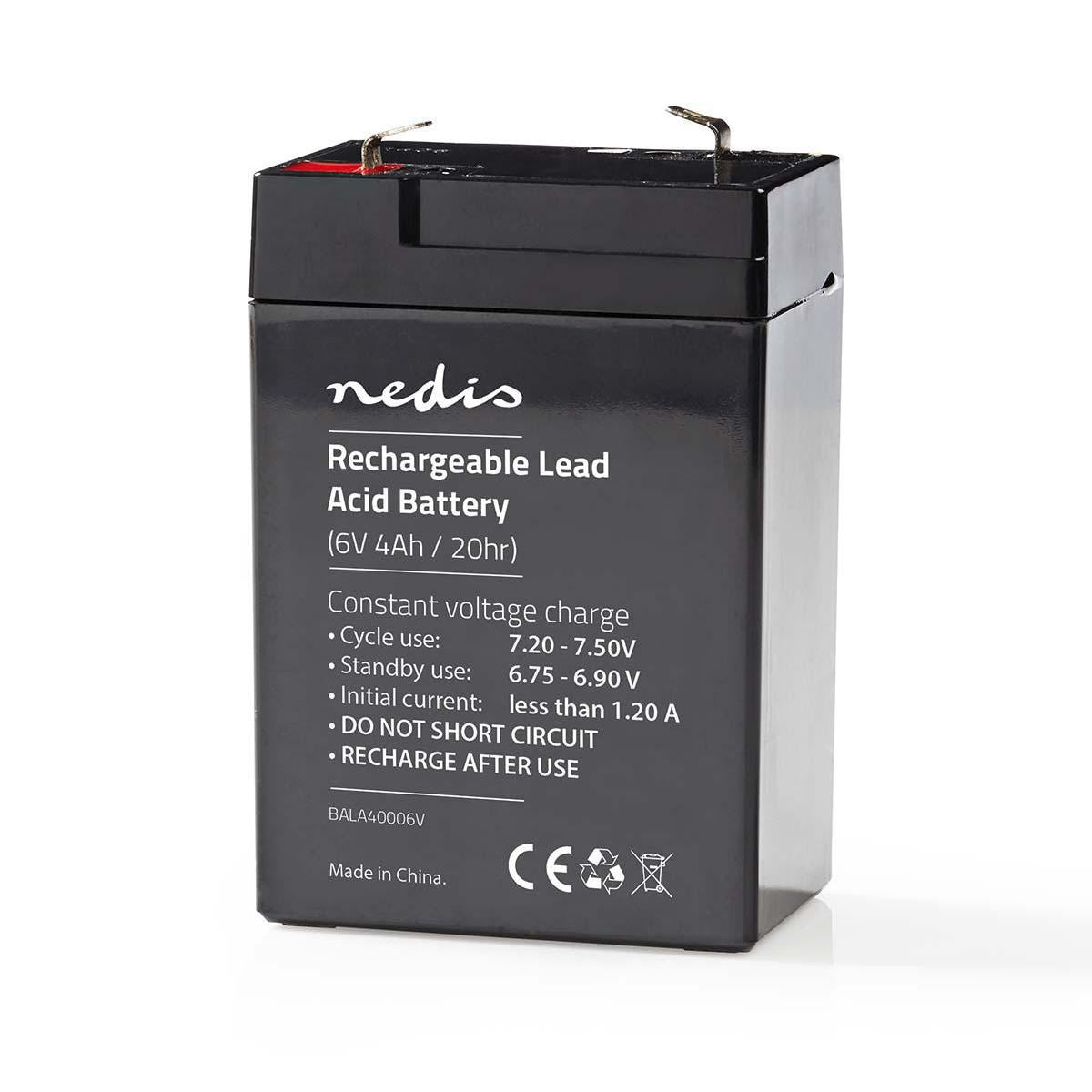 Nedis Rechargeable Lead-Acid Battery 6V 4500mAh 70 x 47 x 101mm BALA45006V